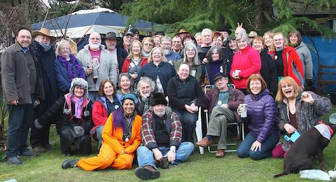 Janet Elizabeth and other folkies, resting during a folk weekend, taken by Zoran; tap to visit my JE folk page